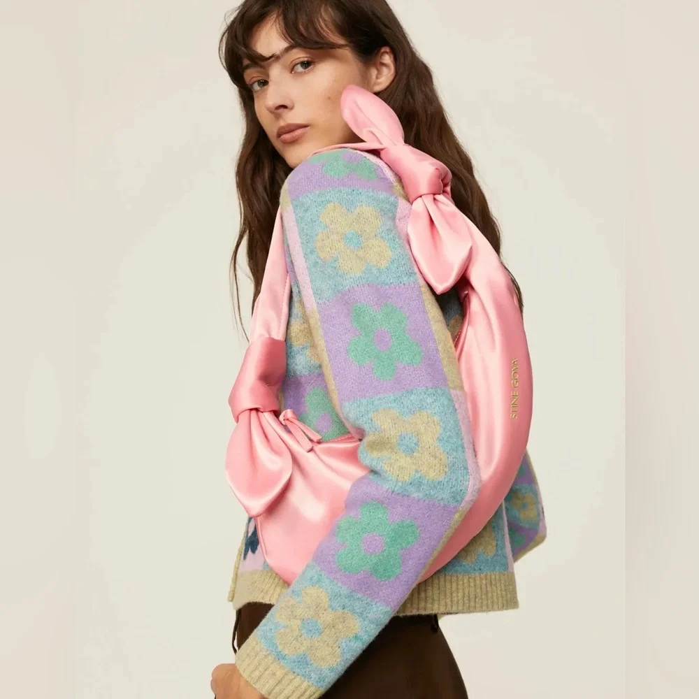 STINE GOYA Julius 1640 Pink Satin hobo bag